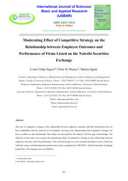 Moderating Effect of Competitive Strategy on the Relationship