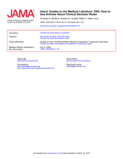 Use Articles About Clinical Decision Rules Users` Guides to the