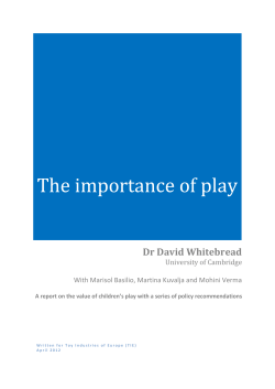 The importance of play - Centre for Science and Policy