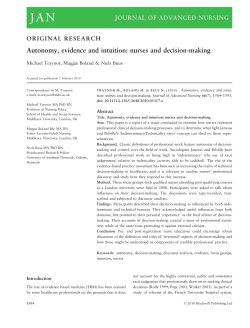 Autonomy, evidence and intuition