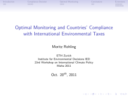 Optimal Monitoring and Countries` Compliance with International