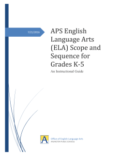 ELA Elementary Scope and Sequence