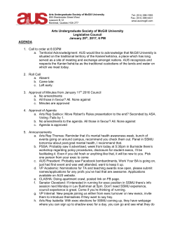 Dear Sir or Madam - Arts Undergraduate Society of McGill University