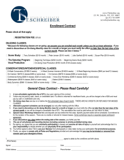 Enrollment Contract General Class Contract