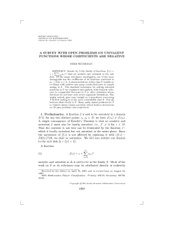 a survey with open problems on univalent functions