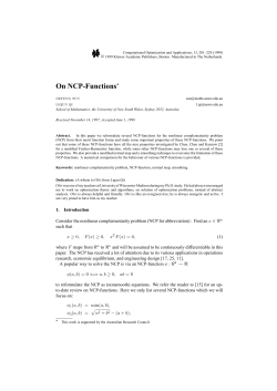 On NCP-Functions - Dept of Maths, NUS