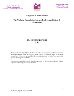 Kingdom of Saudi Arabia The National Commission for Academic
