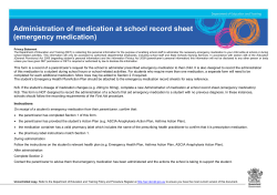 Administration of medication record sheet (emergency medication)