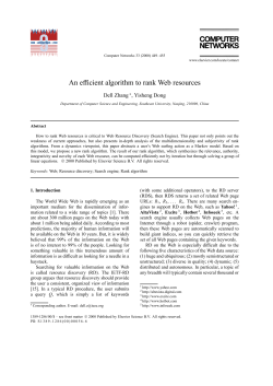An efficient algorithm to rank Web resources