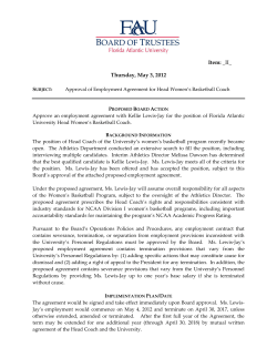 Review and Approve Employment Agreement for Head Coach