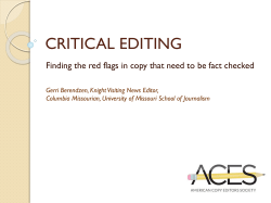 CRITICAL EDITING
