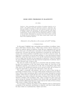 SOME OPEN PROBLEMS IN ELASTICITY