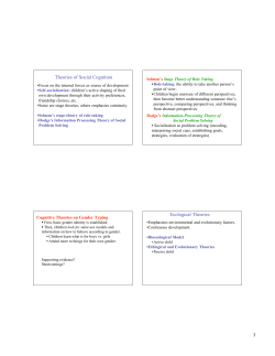 Theories of Social Cognition Ecological Theories