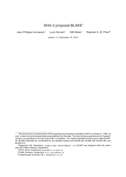 SHA-3 proposal BLAKE - Jean