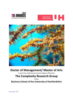 Doctor of Management (DMan) - University of Hertfordshire