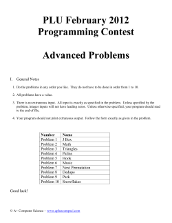 PLU February 2012 Programming Contest Advanced Problems