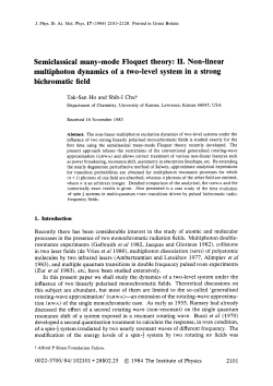 Semiclassical many-mode Floquet theory: 11. Non - Shih