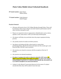 Platte Valley Middle School Volleyball Handbook