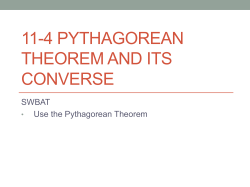 8.1 Pythagorean Theorem and Its Converse