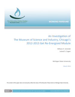 An Investigation of The Museum of Science and Industry, Chicago`s