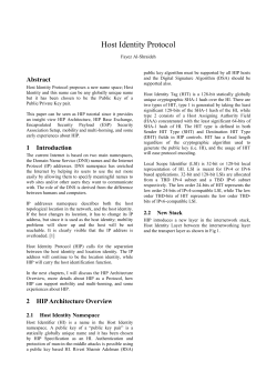 2.1 Host Identity Namespace