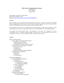 PhD Course in Organizational Economics