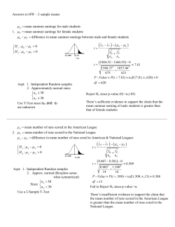 Answers to HW &ndash; 2 sample means