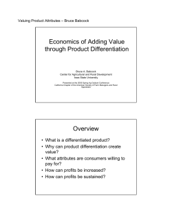 Economics of Adding Value through Product Differentiation Overview