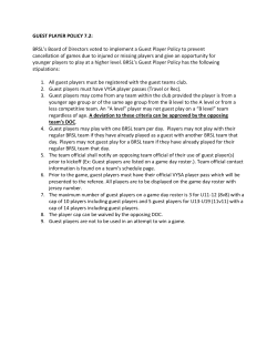 BRSL Guest Player Policy - Blue Ridge Soccer League