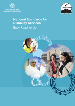 National Standards for Disability Services Easy Read Version
