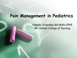 Pain Management in Pediatrics