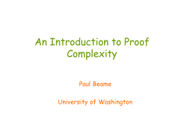 An Introduction to Proof Complexity