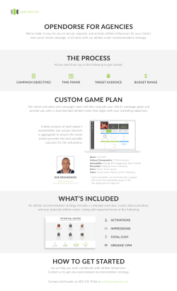 THE PROCESS OPENDORSE FOR AGENCIES CUSTOM GAME