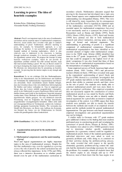 Learning to prove: The idea of heuristic examples