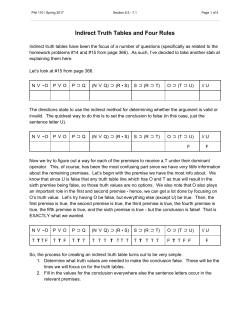Indirect Truth Tables and Four Rules