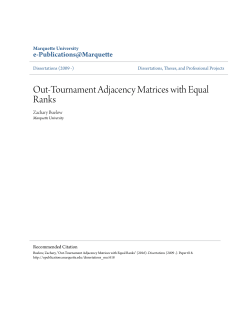 Out-Tournament Adjacency Matrices with Equal Ranks