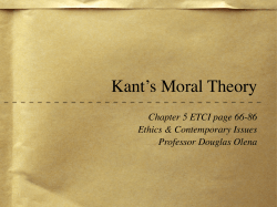Kant`s Moral Theory