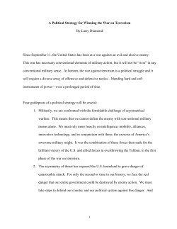 A Political Strategy for Winning the War on Terrorism