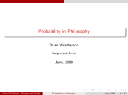 Probability in Philosophy