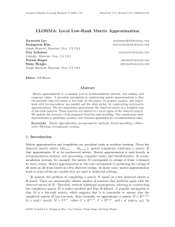 LLORMA: Local Low-Rank Matrix Approximation