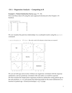 Regression Analysis – Computing in R