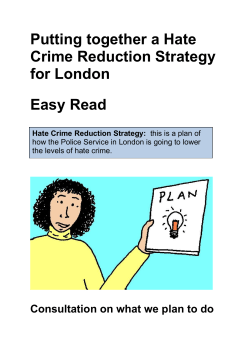 Putting together a Hate Crime Reduction Strategy for London Easy