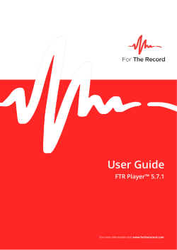 the FTR Player 5.7.1 User Guide