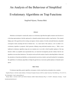 An Analysis of the Behaviour of Simplified Evolutionary Algorithms