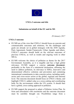 UNEA-3 outcome and title Submission on behalf