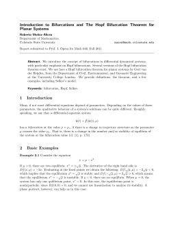 Introduction to Bifurcations and The Hopf Bifurcation Theorem for