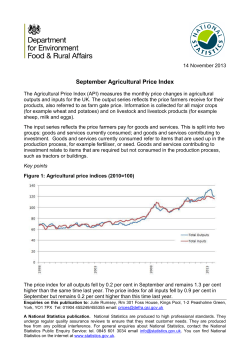 September Agricultural Price Index