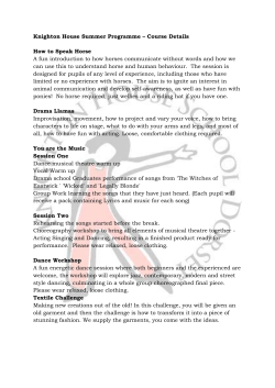 Knighton House Summer Programme Course Details