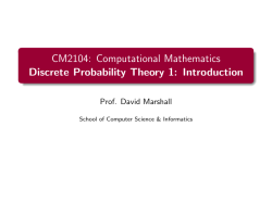 Discrete Probability Theory 1: Introduction Lecture Notes