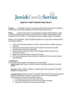 Policy for Red Flag Identity Theft Prevention Program